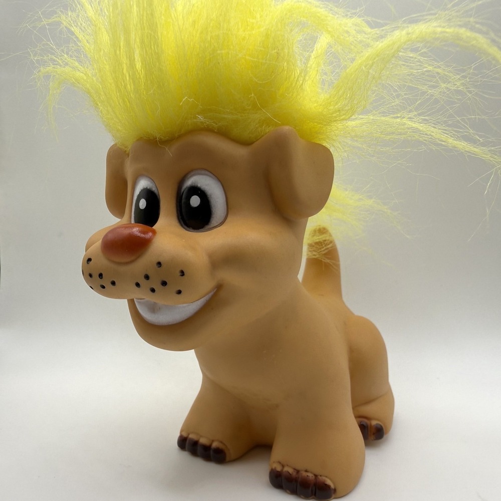 Trendmaster Land of the Trolls Troll Dolls Puppy Dog 5" Height Yellow Hair
